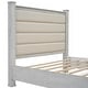 preview thumbnail 12 of 22, Queen Platform Bed with Upholstered Headboard & 2 Drawers - Antique White