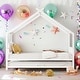 preview thumbnail 16 of 43, Metal Adorable House Full Size House Bed with Twin Size Trundle Bed,Kids and Baby