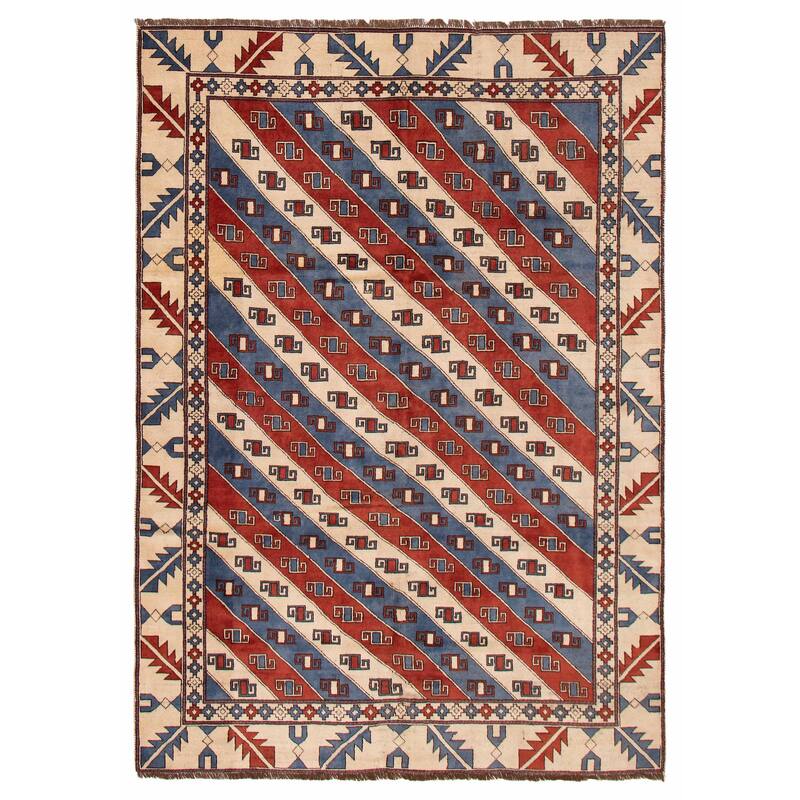 ECARPETGALLERY Hand-knotted Oushak Cream Wool Rug - 6'11 x 9'8 - Cream - 6'11 x 9'8