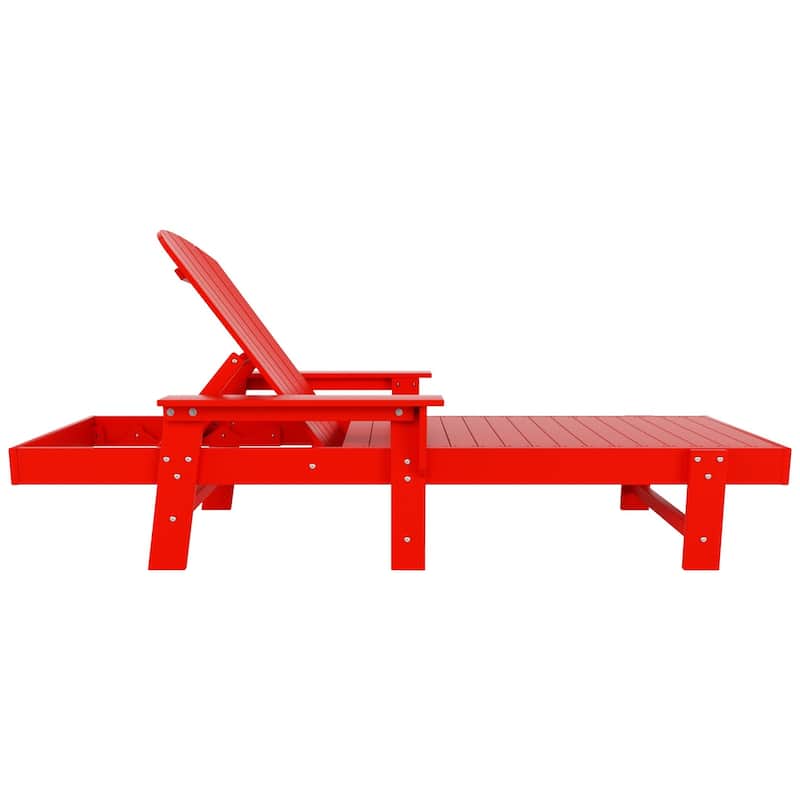 Polytrends Altura Poly Eco-Friendly All Weather Reclining Chaise Lounge with Arms