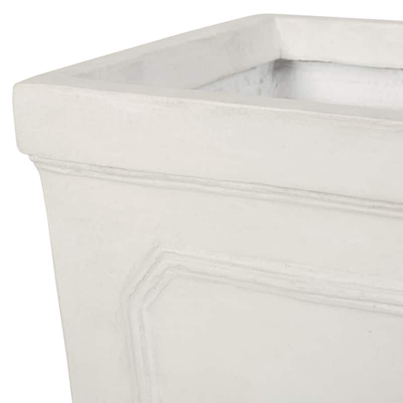 Burgos Outdoor Cast Stone Outdoor Tapered Planter by Christopher Knight Home