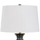 150 Watt Ceramic Frame Table Lamp with Drum Shade, White and Green