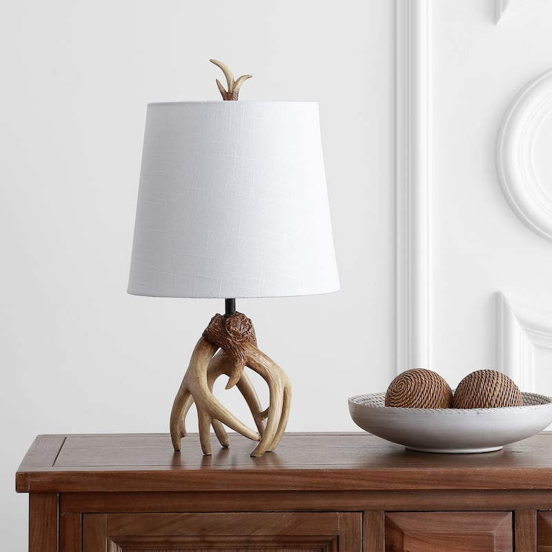 Playa 19" Antler Resin LED Table Lamp, Natural by JONATHAN Y