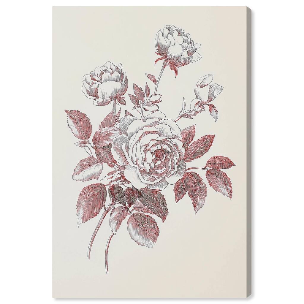 Breezy Red Pencil Blooms II Canvas by Art Remedy, Gallery Wrapped