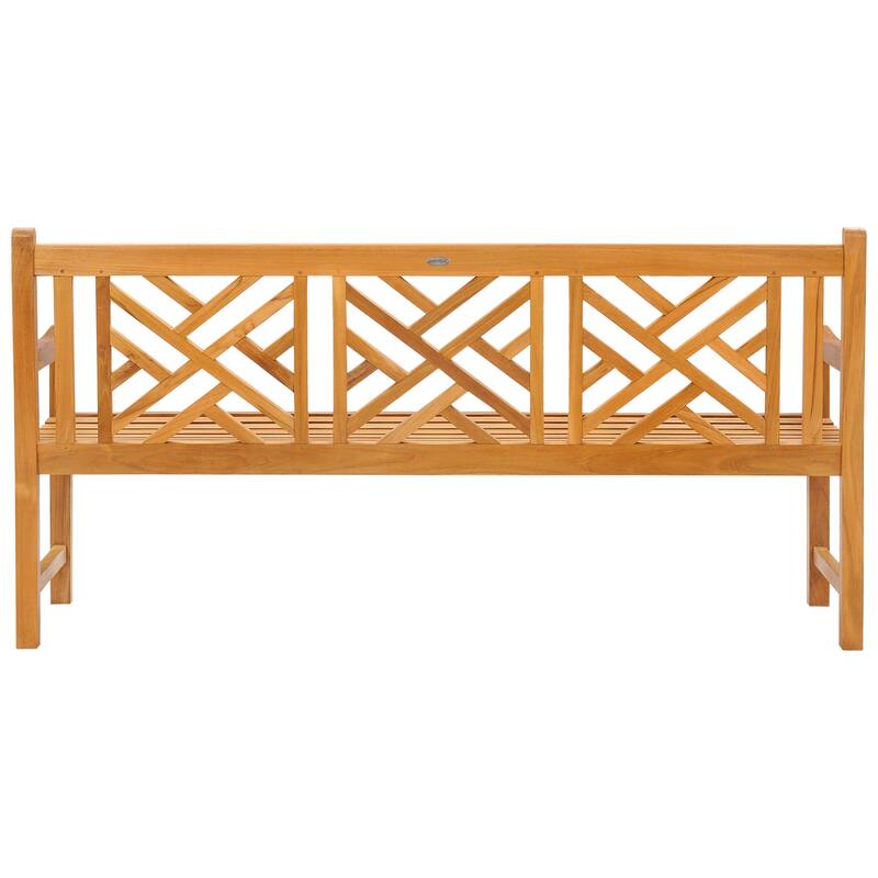 Chic Teak Chippendale Outdoor Teak Wood Patio & Garden Triple Bench