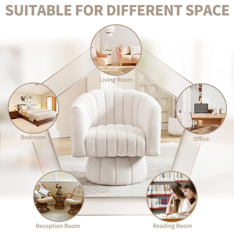 HOMYKA Swivel Accent Barrel Chair Cute Comfy Arm Chair Set 2