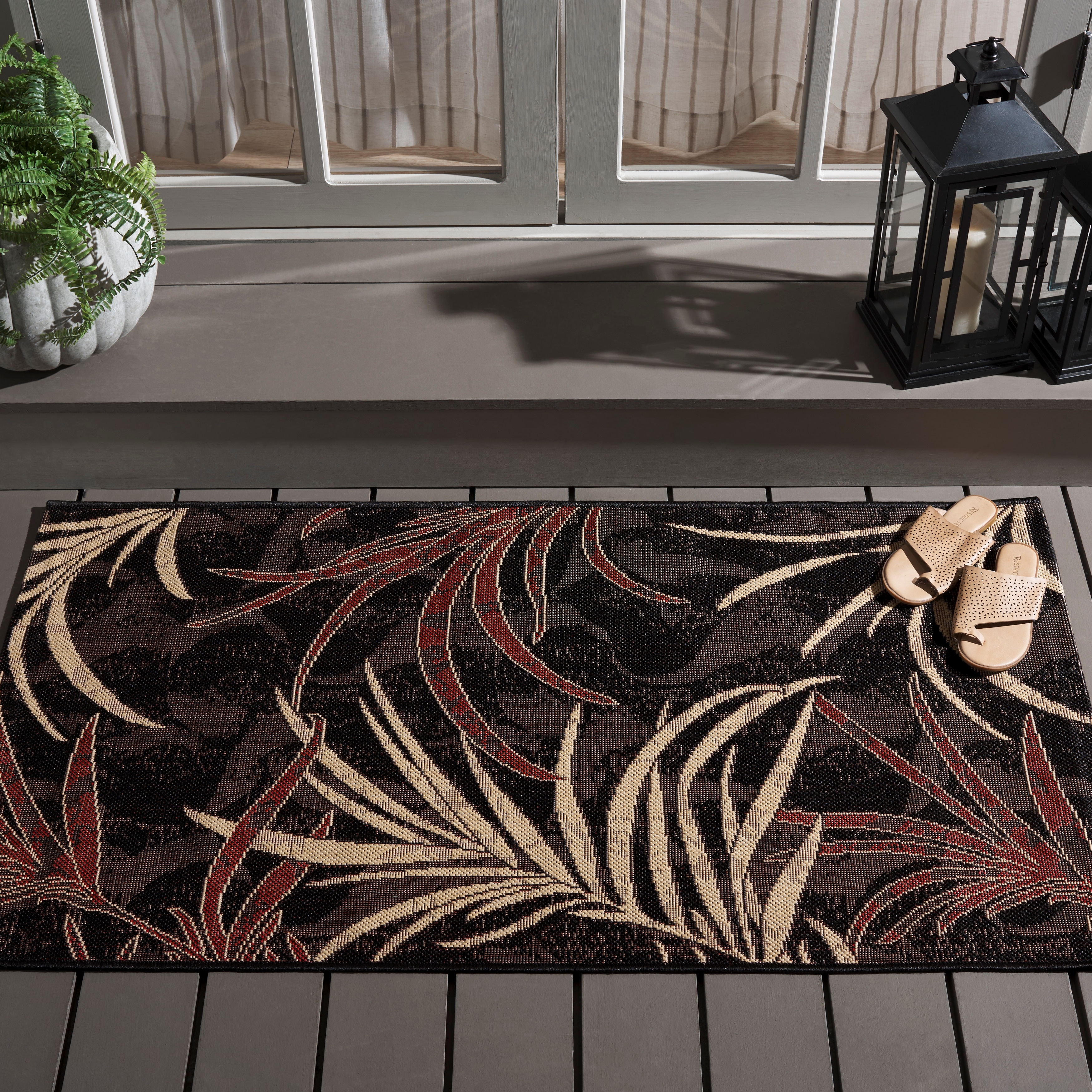 SAFAVIEH Courtyard Jocelyn Indoor/ Outdoor Waterproof Patio Backyard Rug