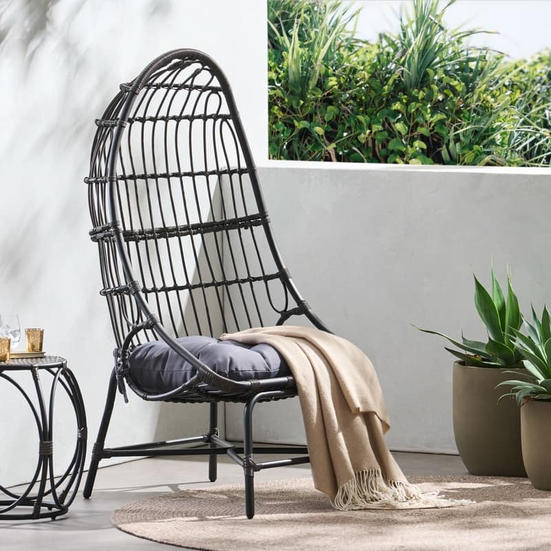 Modern Egg Chair – Contemporary Cocoon-Style Seating with Curved Design - 30.50 in. D x 26.75 in. W x 53.00 in. H
