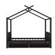 preview thumbnail 5 of 13, Black Full Size Metal House Platform Bed with Two Drawers Headboard and Footboard