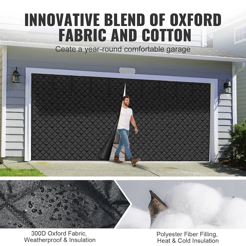 Garage Door Screen for Winter 10.3 x 8.14 ft Garage Door Insulation Kit - Multi