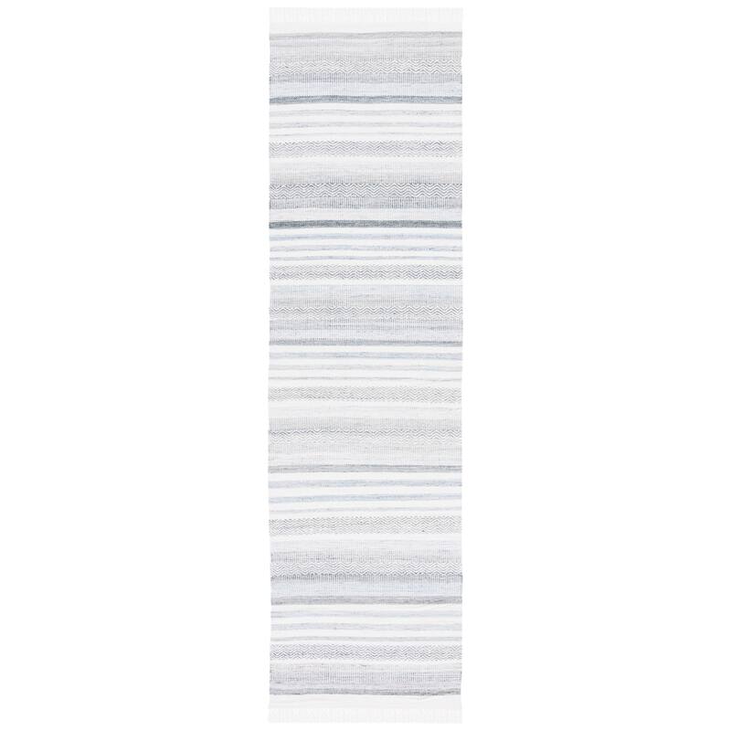 SAFAVIEH Handmade Kilim Rokhaya Transitional Rug - 2'3" x 8' Runner - Ivory/Light Blue