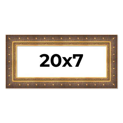 20x7 Frame Vintage Gold Solid Wood Picture Frame | 2.5 Inch Moulding
