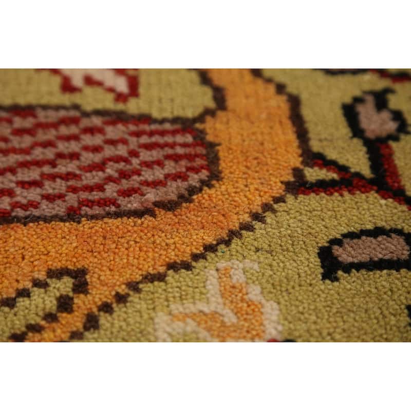 Animals Design Ziegler Indian Runner Rug Hand-Knotted Wool Carpet - 2'6" x 7'11"
