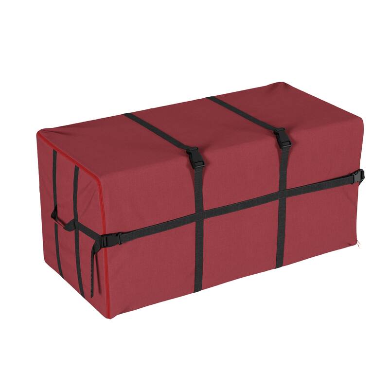 Elf Stor Red Christmas Tree Storage Bag Large 7.5 Ft Canvas Heavy Duty Zipper - Large, 7.5ft Tree - Red - Large, 7.5ft Tree