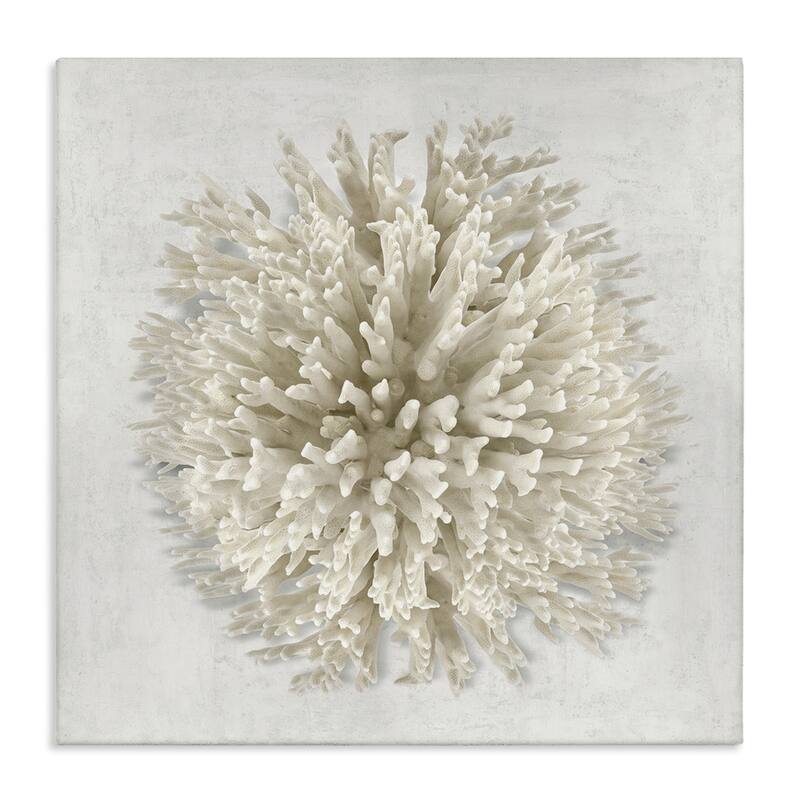 Stupell Natural Round Coral Canvas Wall Art Design By Caroline Kelly - 17 x 17