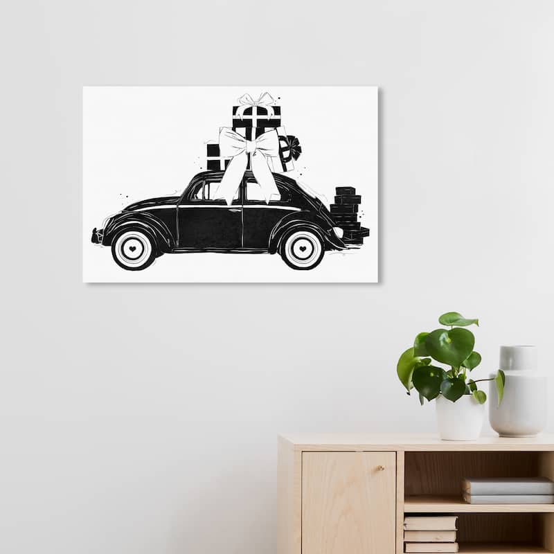 Wynwood Studio Fashion and Glam Fashion Holiday Buggy Black and Modern & Contemporary Wall Art Canvas Print - 20 x 30