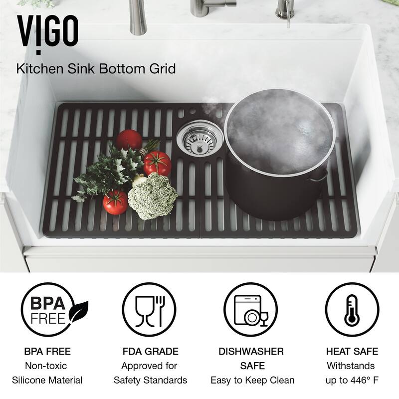 VIGO 28" L X 15" W Silicone Protective Bottom Grid for Kitchen Sink