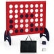 preview thumbnail 7 of 5, 4-in-a-row Wooden Game Set w/ 42 PCS Chips & Oxford Fabric Bag Red