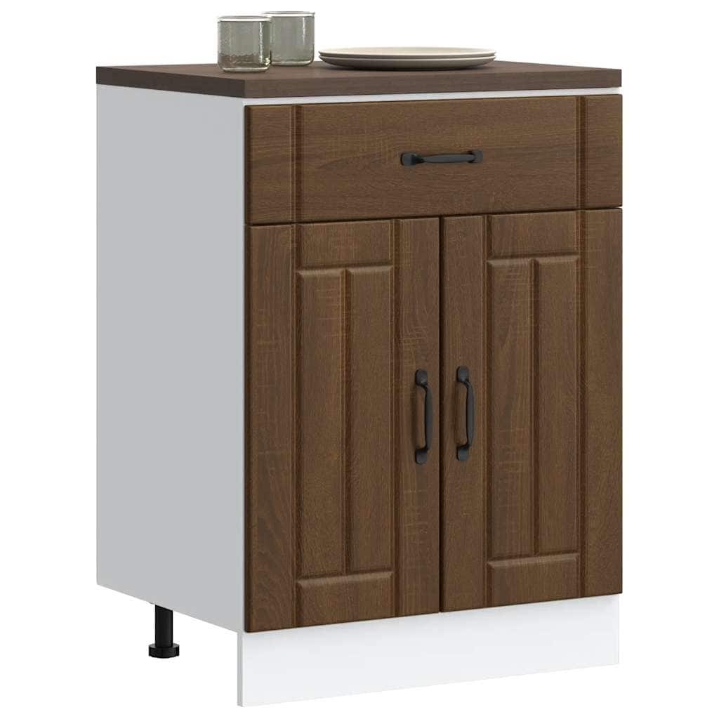 vidaXL Kitchen Base Cabinet Brown oak Engineered wood Medium - 23.6 x 18.1 x 32.1