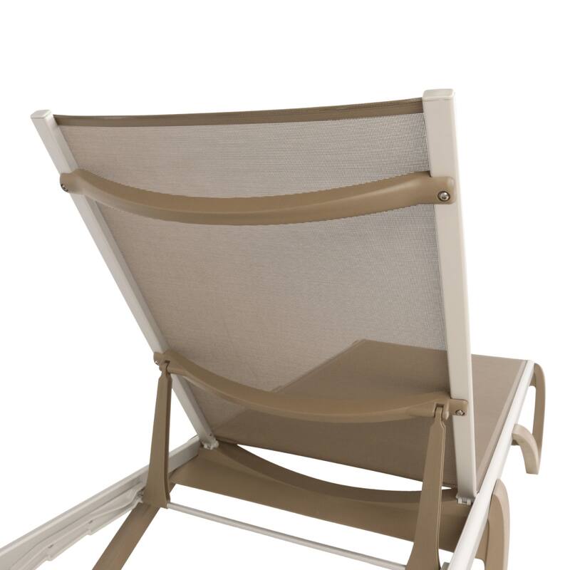 Furnish Theory Seabreeze Deck Patio Sunloungers Lounge Chairs Outdoor Chaise Lounges (Various Frame & Mesh Colors; Set of 2)