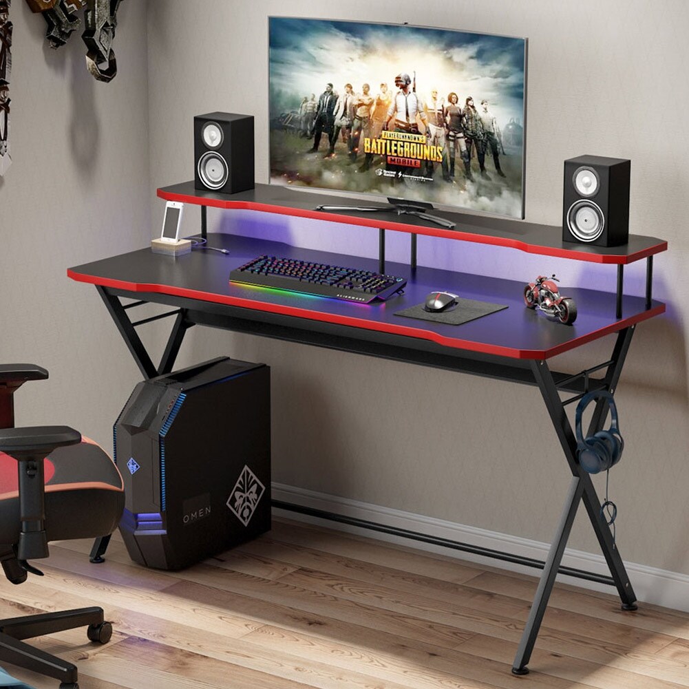 55in Large Gaming Desk For 2 Monitors