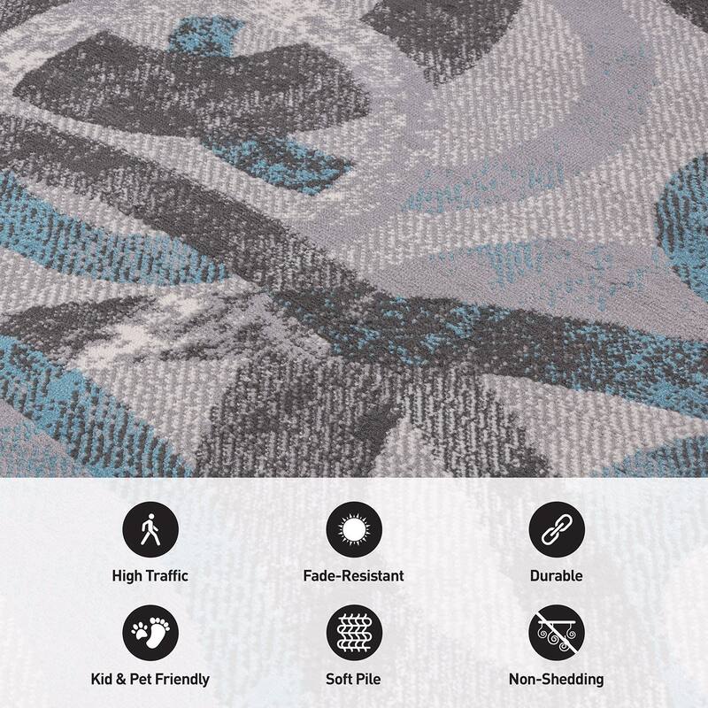 World Rug Gallery Distressed Modern Circles Area Rug