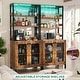 preview thumbnail 7 of 39, 66.9'' Tall Modern Wine Cabinet Bar Cabinet with Wine Glasses Rack and LED Strip and Power Outlets