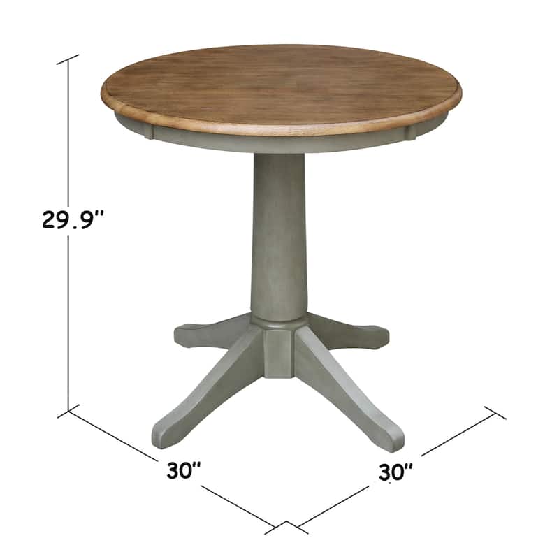 30" Round Top Pedestal Table - Hickory/Stone