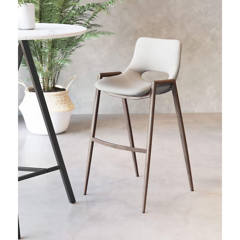 Desi Barstool Black & Walnut - Beige