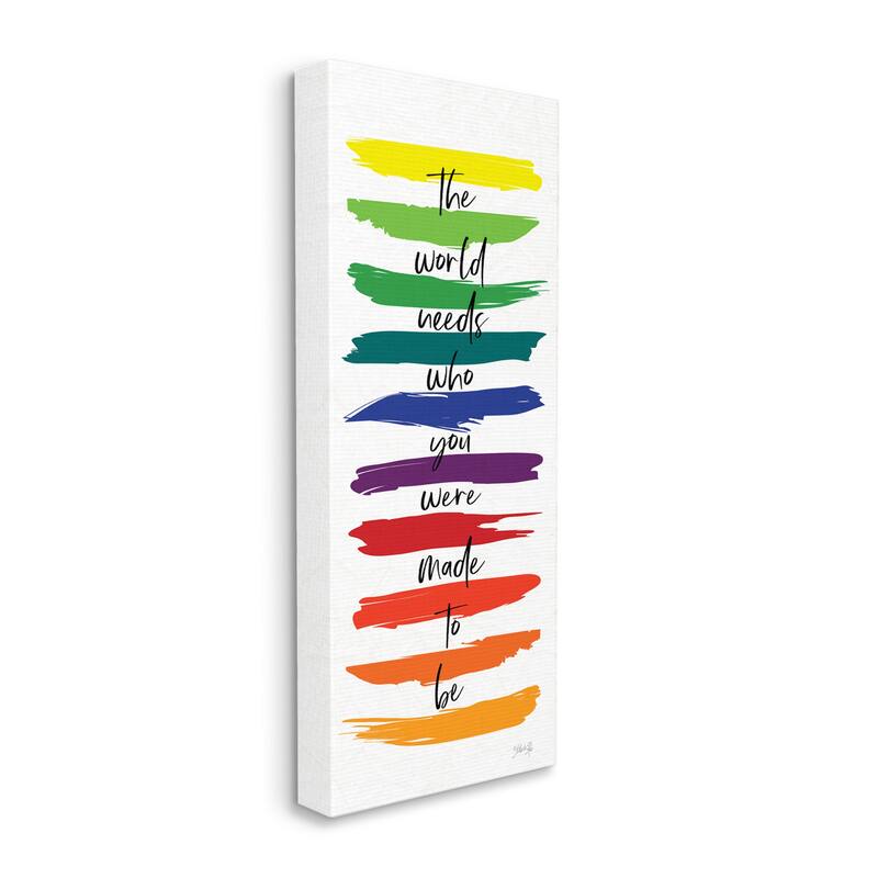 Stupell Industries Encouraging Bold Rainbow Quote Paint Brush Strokes