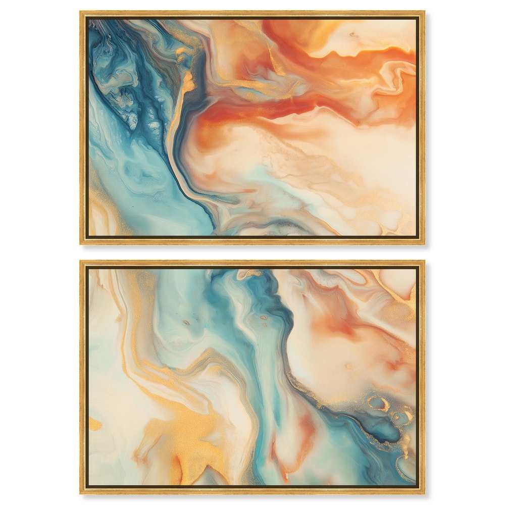 Marbled Sunrise II Canvas Set of 2 by Art Remedy