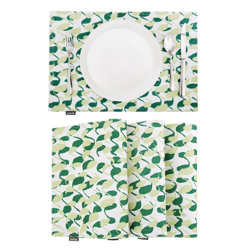 Deconovo Water Resistant Printed Placemats Set of 4 - 12x18 Inch - White