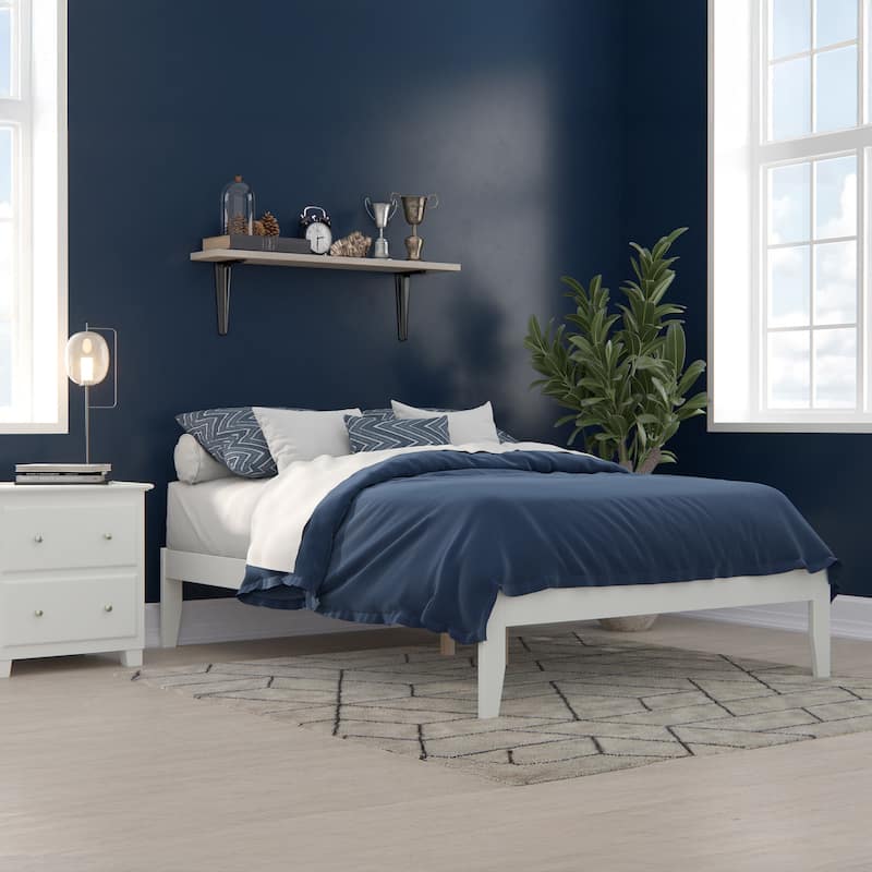 AFI Colorado Platform Bed with Charging Station - White - Full