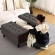 preview thumbnail 11 of 10, 33 Inch Velevt Lift-Top Storage Ottoman,Footrest Stool Grey