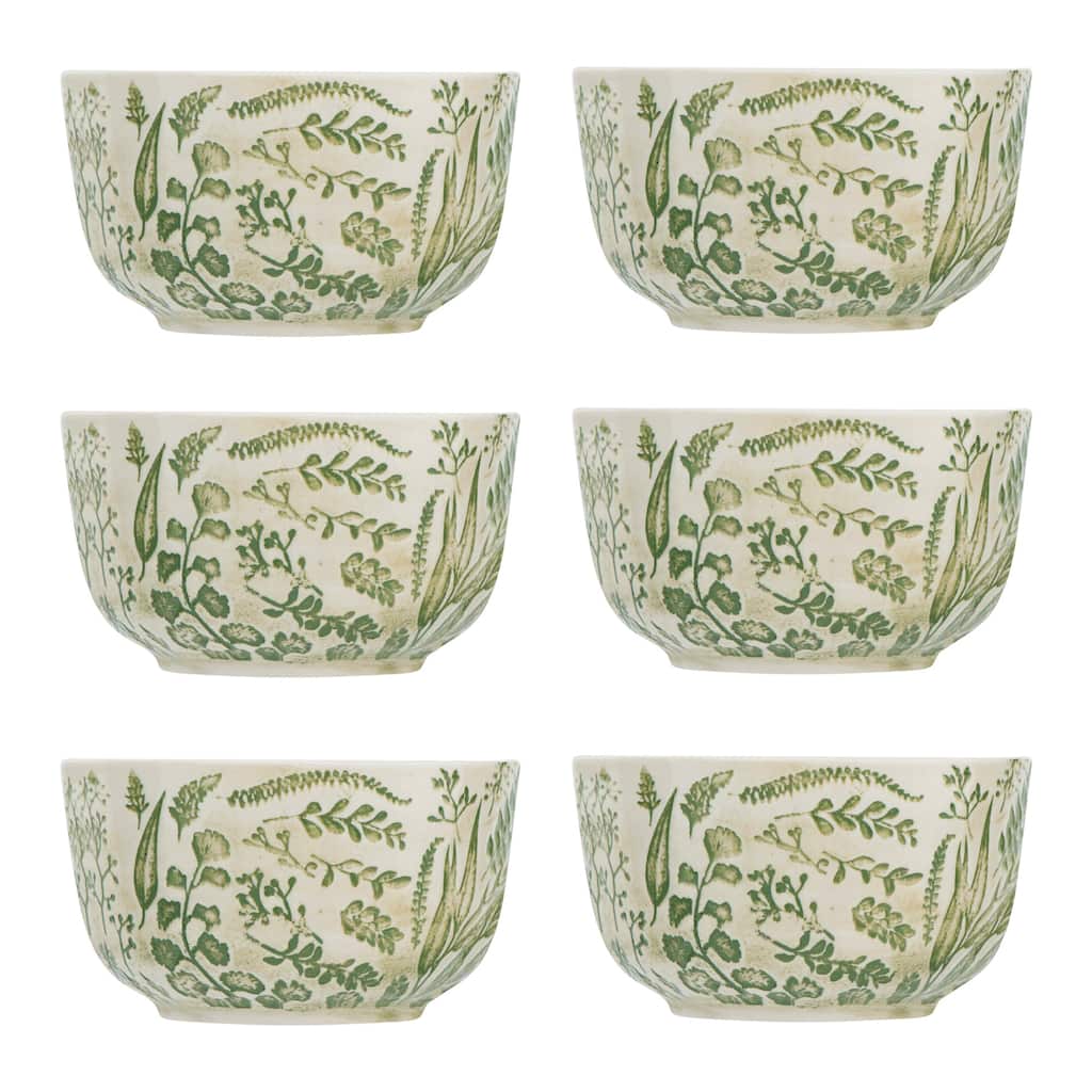 Stoneware Bowl with Hand-Stamped & Embossed Pattern - 4.5"L x 4.5"W x 2.5"H
