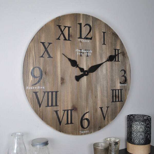 Shop Firstime Co Rustic Farmhouse Barnwood Wall Clock American Crafted Weathered Barn Wood Solid Wood 24 X 2 X 24 In Overstock 22735839