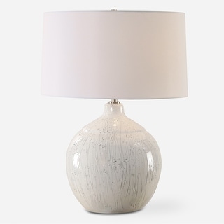 Uttermost Dribble White Glaze Table Lamp - 25.75" H X 19" W X 19" D