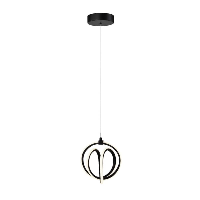 Artcraft Rose - LED Pendant - 1-Light - Black - Black