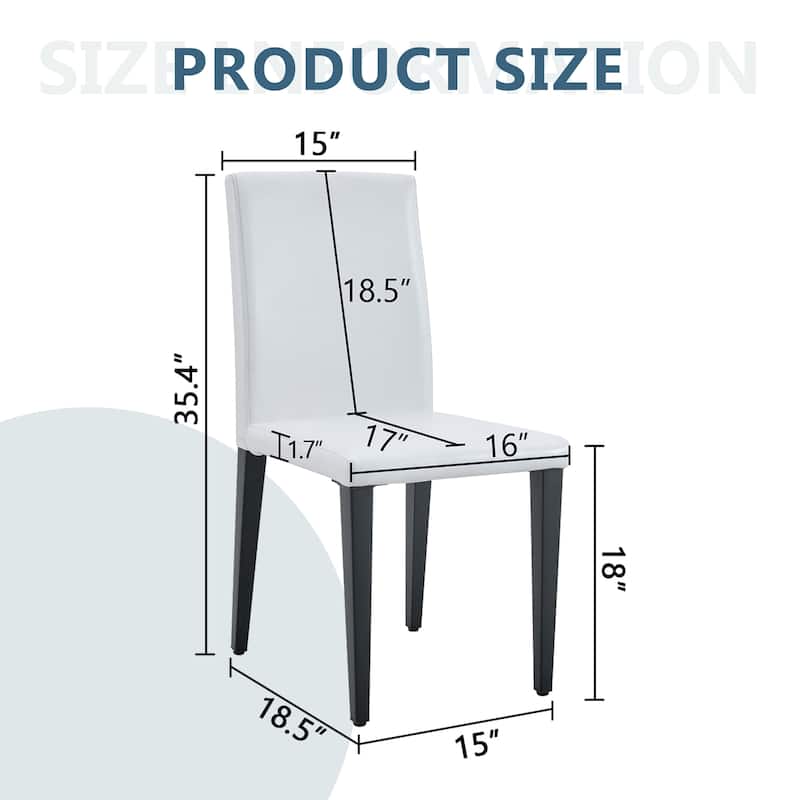 4 White PU dining chairs, simple and versatile, comfortable and accompanied. The exquisite and multifunctional dining chair