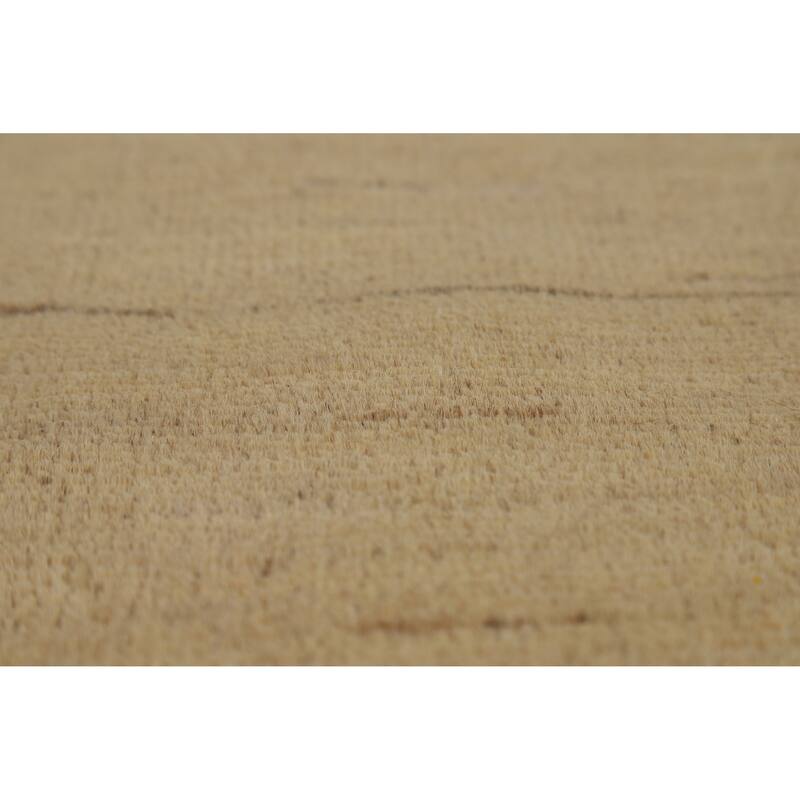 Gabbeh Modern Rug Hand-Knotted Bedroom Solid Wool Carpet - 3'10"x 5'11"