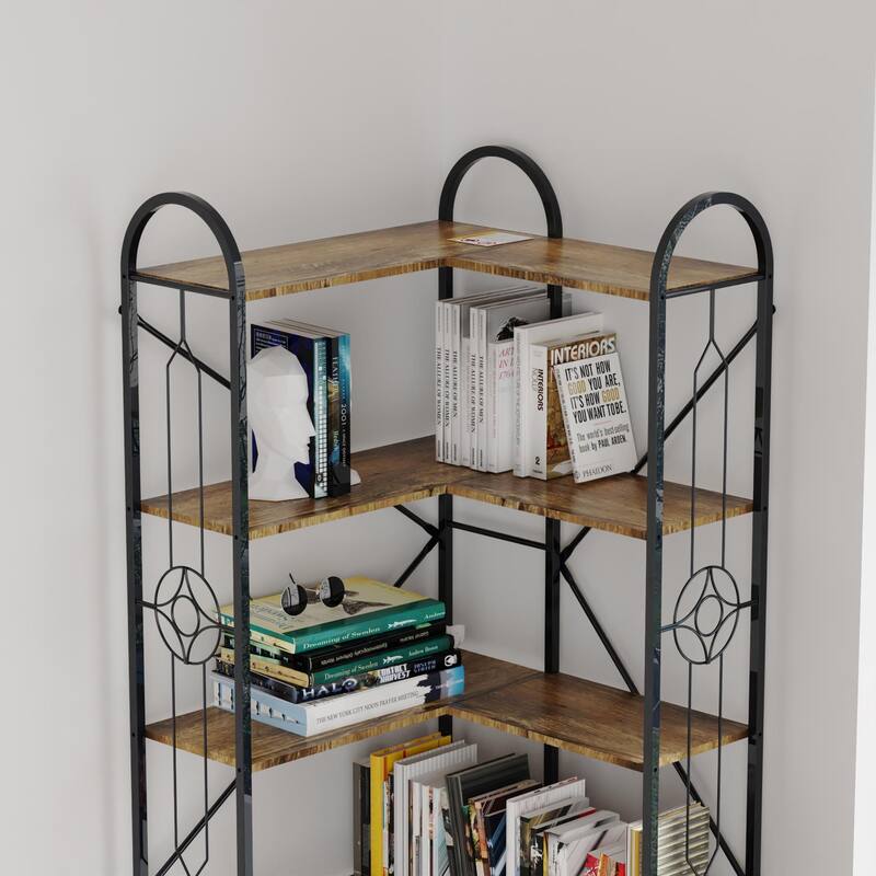 86 "H Modern 7 Shelf Bookcase, High Bookshelves Corner Storage - 7-Shelf
