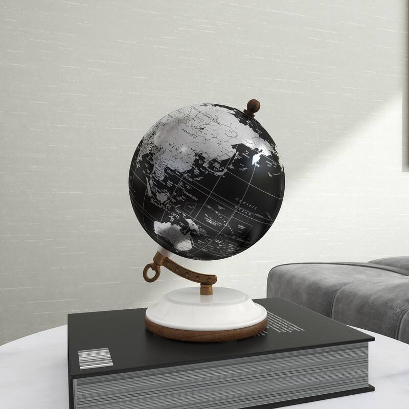 Multi Colored or Black Plastic Globe with Marble Base