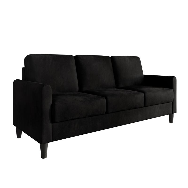 Clayfell Goliad Velvet Arm Sofa with Pocket Spring, Soft Cushions, Clean Lines Design
