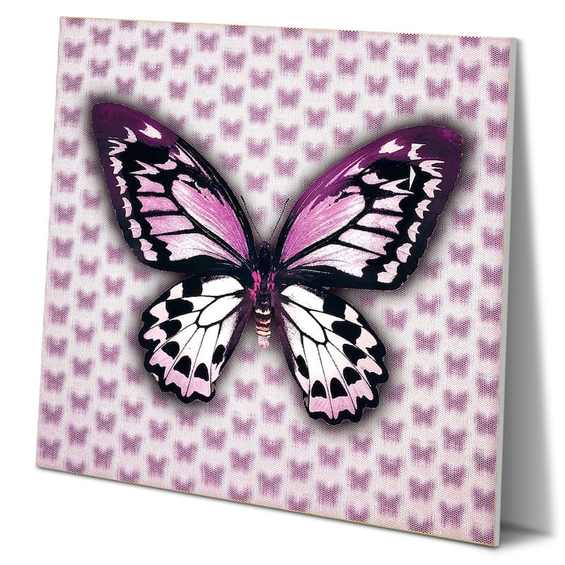 Matashi 5D Multi-Dimensional Wall Art - Custom Made 5D Purple Butterfly Wall Art Print - 6 x 6