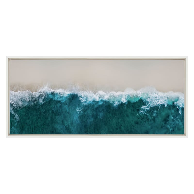 Kate and Laurel Sylvie Crashing Beach Canvas by Creative Bunch Studio