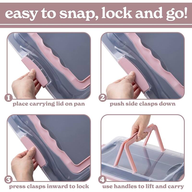 Country Kitchen Baking Pans Set 10 Piece Non-Stick Cake Pans with Carry Lids for Storage & Travel, Perfect for Parties Stackable