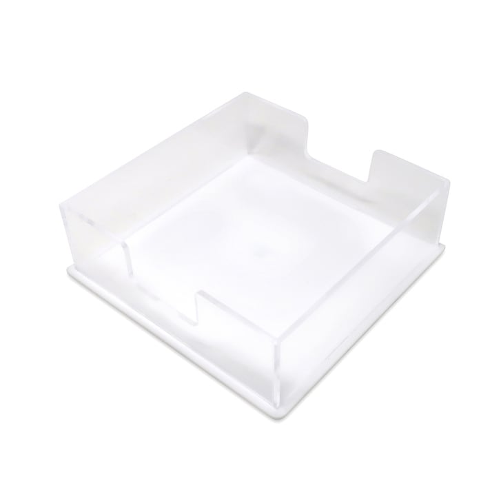 Acrylic Square Napkin Holder with White Base, 8"L