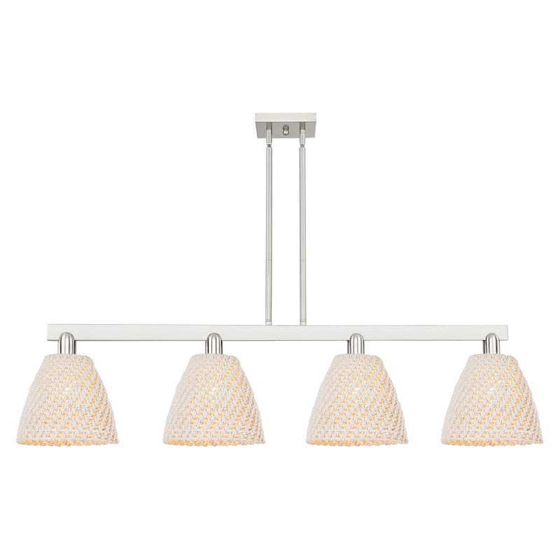 Innovations Lighting Endless Possibilities Arcadia - Bristol Natural - 4 Light 52" Stem Hung Island Light - Brushed Satin Nickel