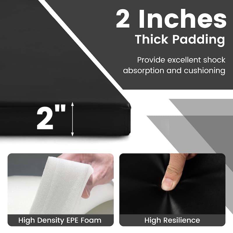 4-Panel Folding Exercise Mat with Carrying Handles for Gym Yoga