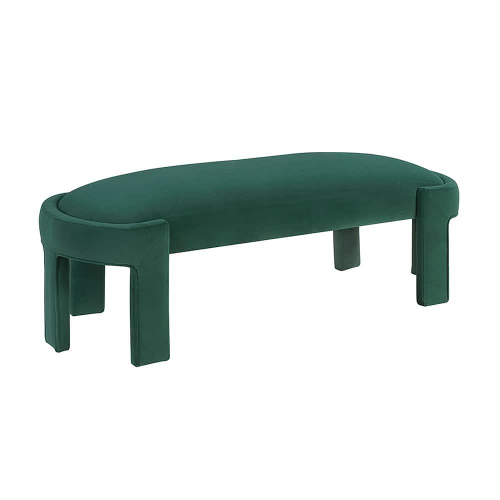 Fremont & Park Revere 54" Velvet Upholstered Bench - High-Density Foam Cushioned Seat